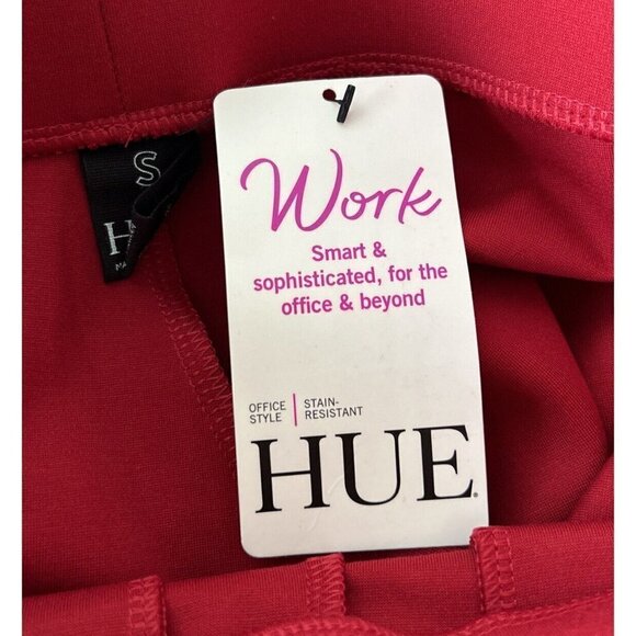 HUE Womens Work Ponte Knit 7/8 Slim Jogger Pant Work Style Deep Red Size S NEW - Picture 5 of 5